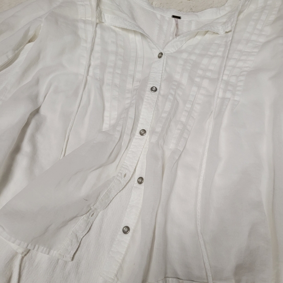 Free People Dramstic High Low White Pleated Top Size S - Picture 5 of 8